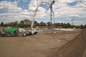 Neue Sport- und Veranstaltungshalle am Nürnberger Tillypark in Bau