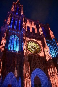 Strasbourg Cathedral lit with Chauvet