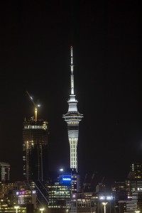 Anolis-Installation auf Aucklands Sky Tower